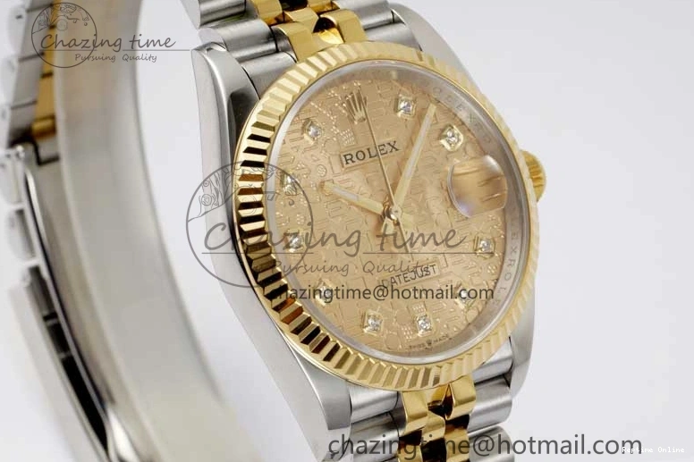 0110 Tailored DateJust 36mm DIWF 1:1 Best Edition 904L Steel Computer Dial Diamonds Markers on SS YG Jubilee Bracelet SA 2314